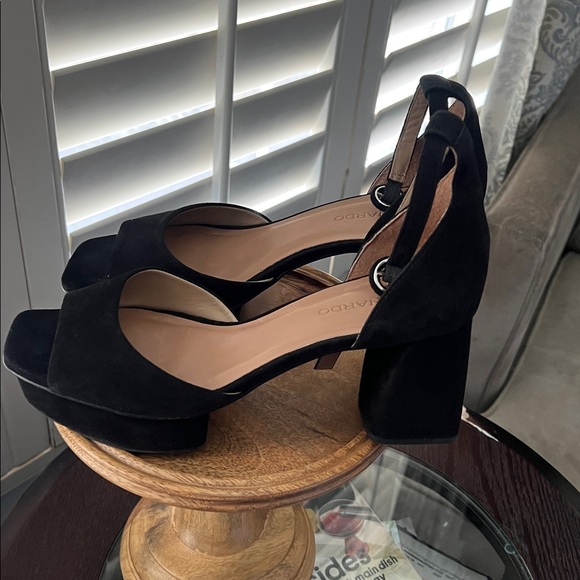 Worn once, Bernardo, size 8, Black Block High Heels, COZY! - Picture 2 of 13